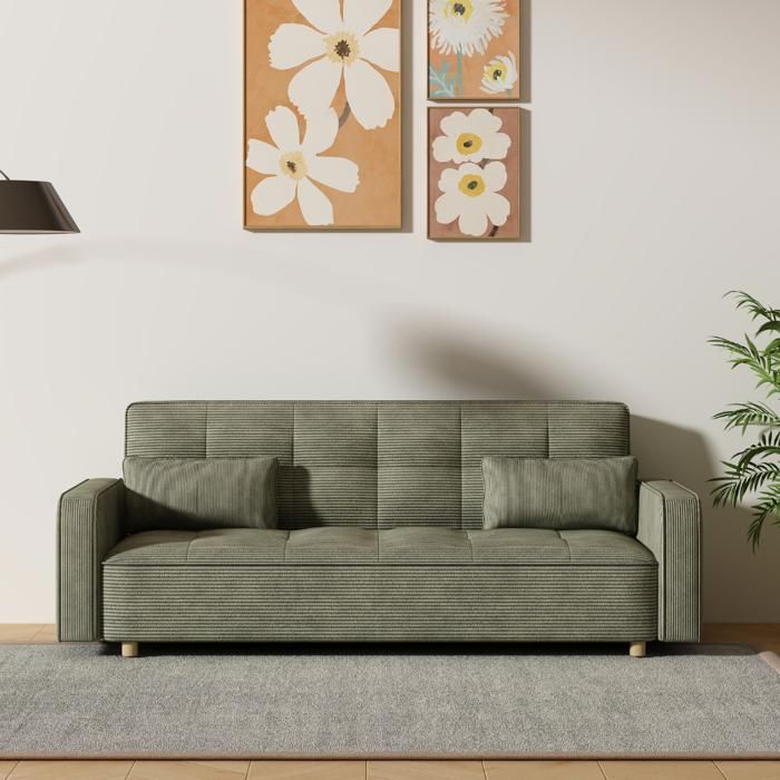 Produit similaire: Canapé convertible - COPENHAGUE - Concept Usine - 3 places - Velours cotelé - couleur Vert - contemporain