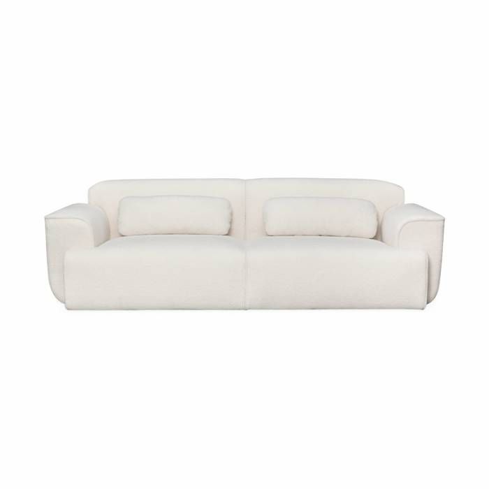 Canapé 3 places. tissu bouclette. 2 coussins déhoussables. Wallas  L 230 x P 98 x H 73cm - Vue supplémentaire 2
