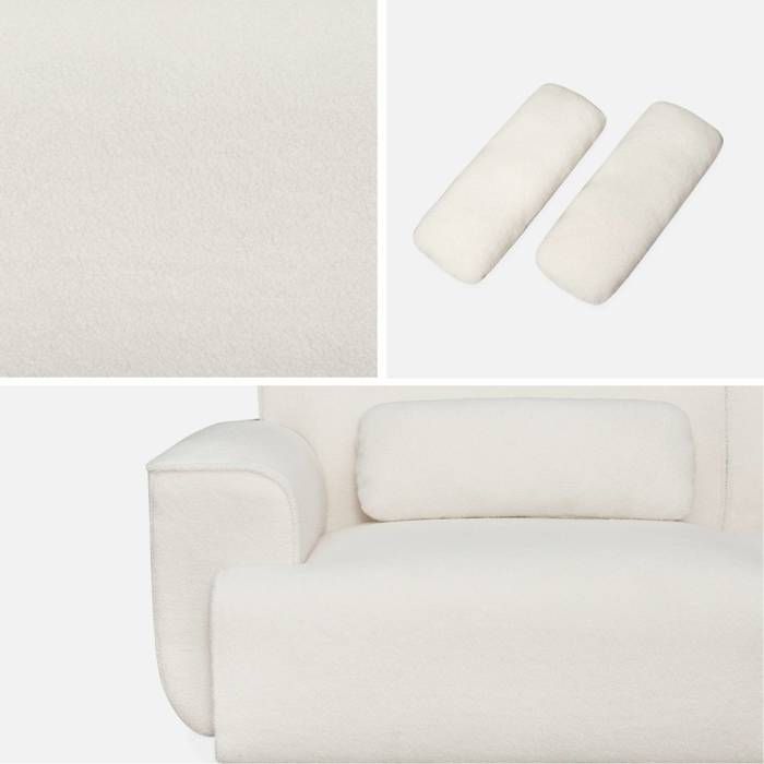 Canapé 3 places. tissu bouclette. 2 coussins déhoussables. Wallas  L 230 x P 98 x H 73cm - Vue supplémentaire 3