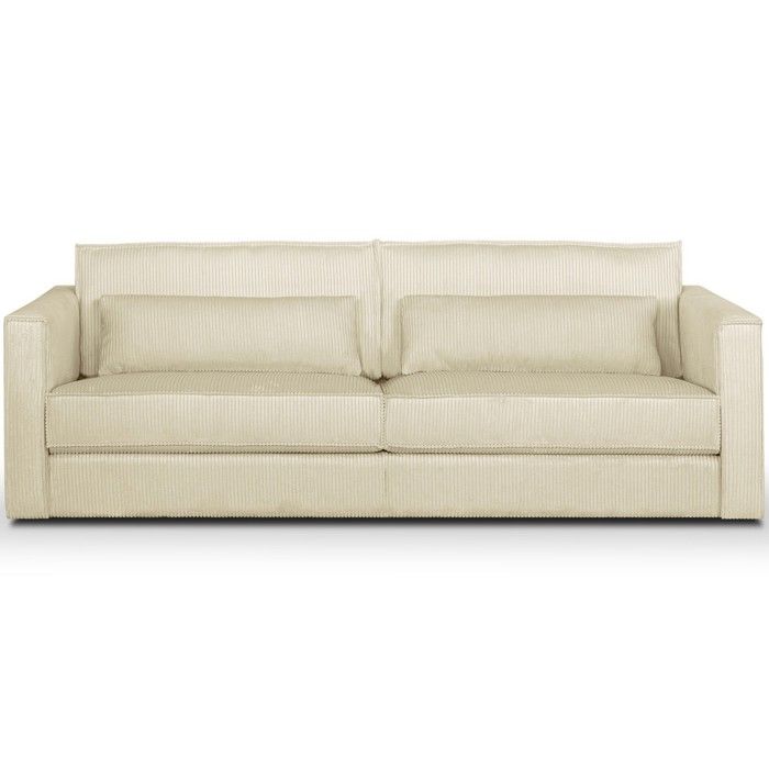 Canapé Oria 3PL beige côtelé - Vue supplémentaire 1
