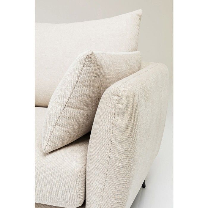 Canapé d'angle gauche en tissu crème - AMALFI - Longueur 231cm - Beige - Simili - Vue supplémentaire 2