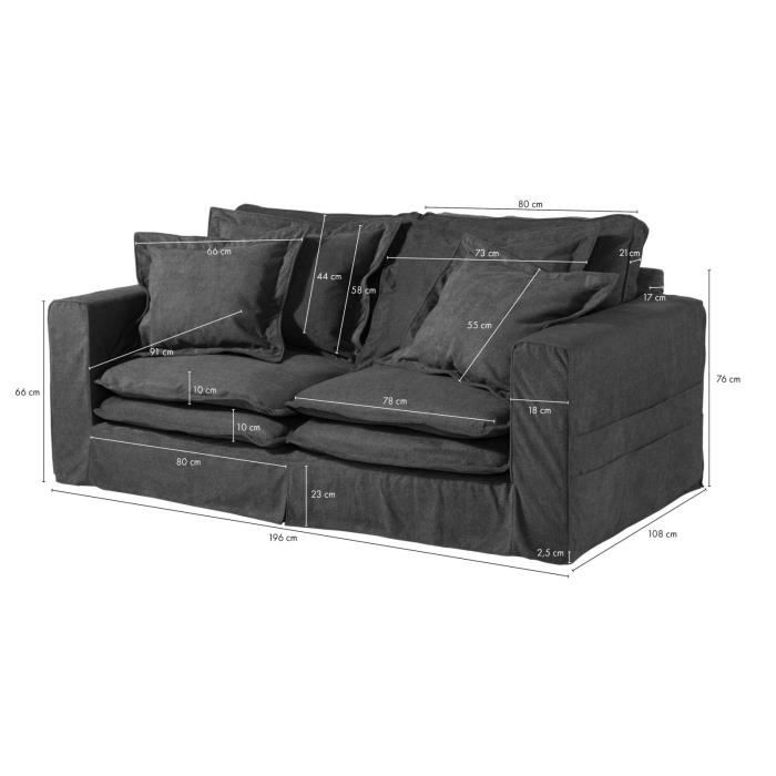 Canapé profondeur XXL 240x144 Brun SOFAS - Vue supplémentaire 2
