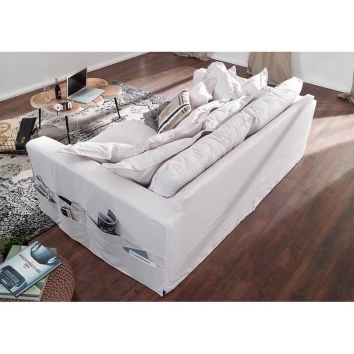 Canapé profondeur XXL 240x144x95cm (Blanc) - NORA - Vue supplémentaire 2