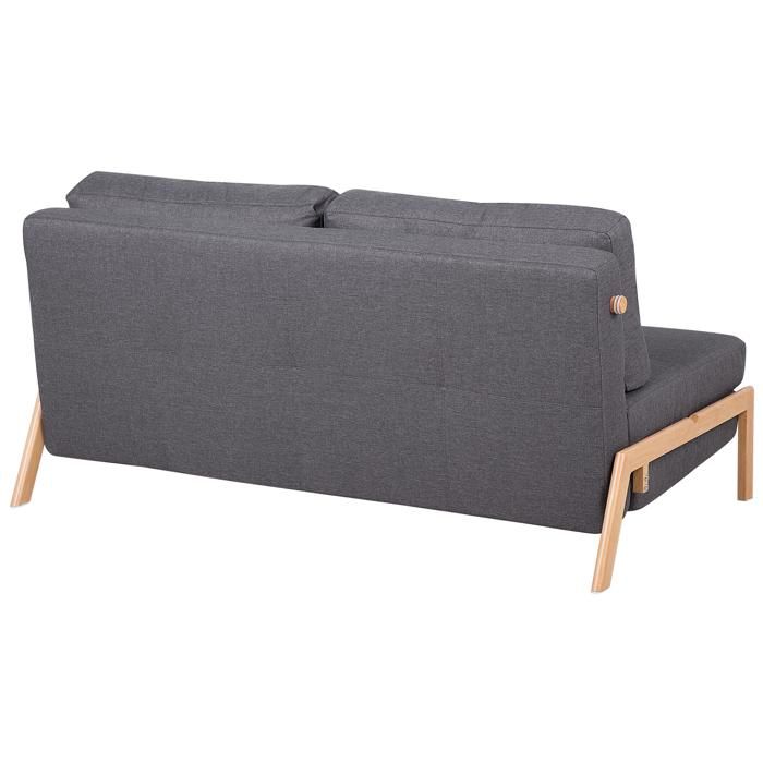 Canapé convertible 2 places en tissu gris foncé EDLAND - Vue supplémentaire 2