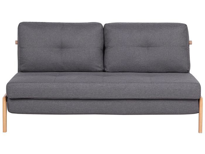Canapé convertible 2 places en tissu gris foncé EDLAND - Vue supplémentaire 3