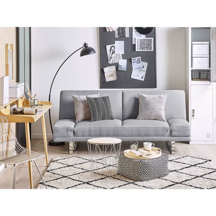 Produit similaire: Canapé convertible 2 places en tissu gris clair YORK - BELIANI - Style contemporain - Design - Confort moelleux