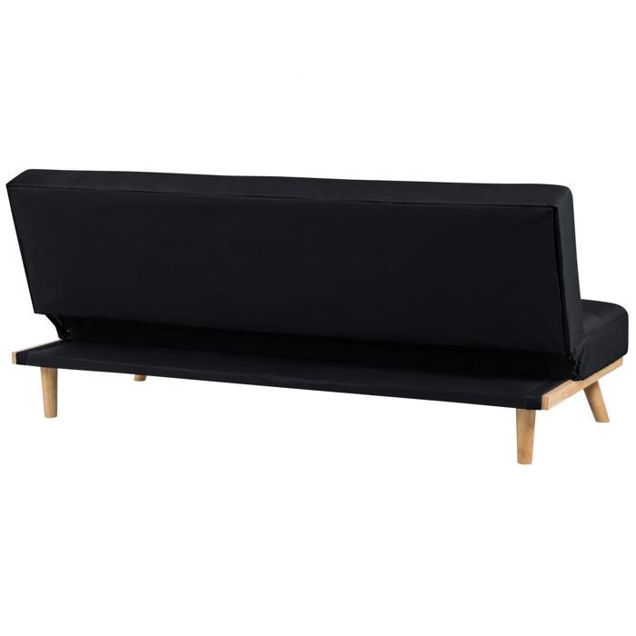 Canapé convertible 3 places en tissu noir FROYA - Vue supplémentaire 3