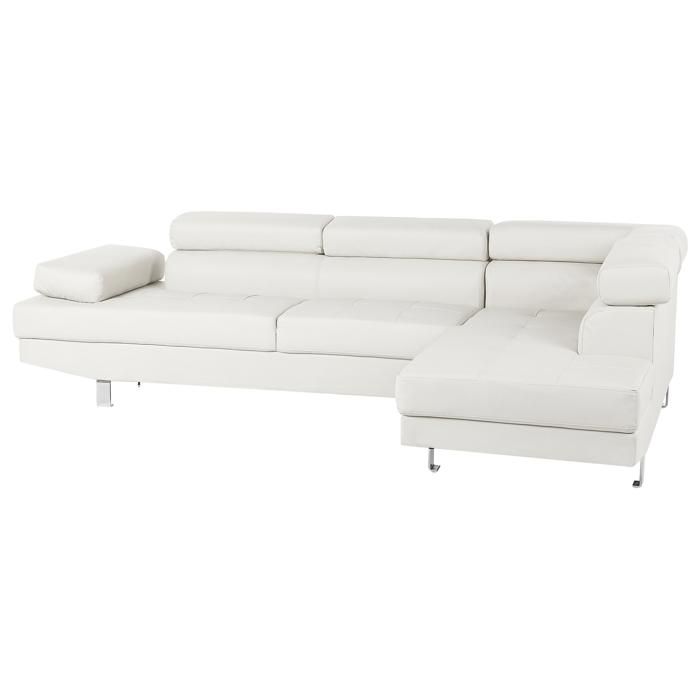 Norrea - Canapé 5 places cuir blanc - Vue supplémentaire 1