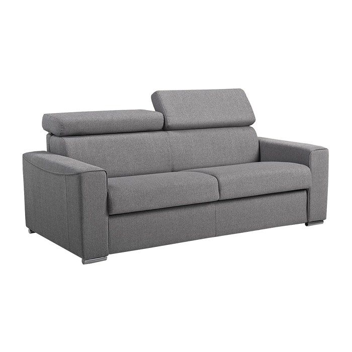 Canapé convertible express en tissu VIZIR - LINEA SOFA - 3 places - Gris - Couchage 140 cm - Matelas 18cm - Vue supplémentaire 2