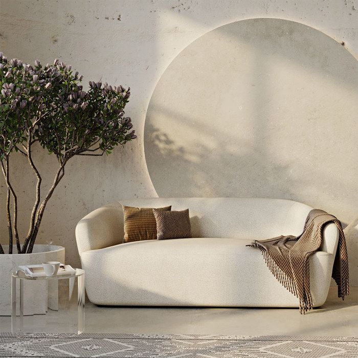 Produit similaire: Canapé incurvé en tissu bouclé de 2 places - Curva Blanc 82