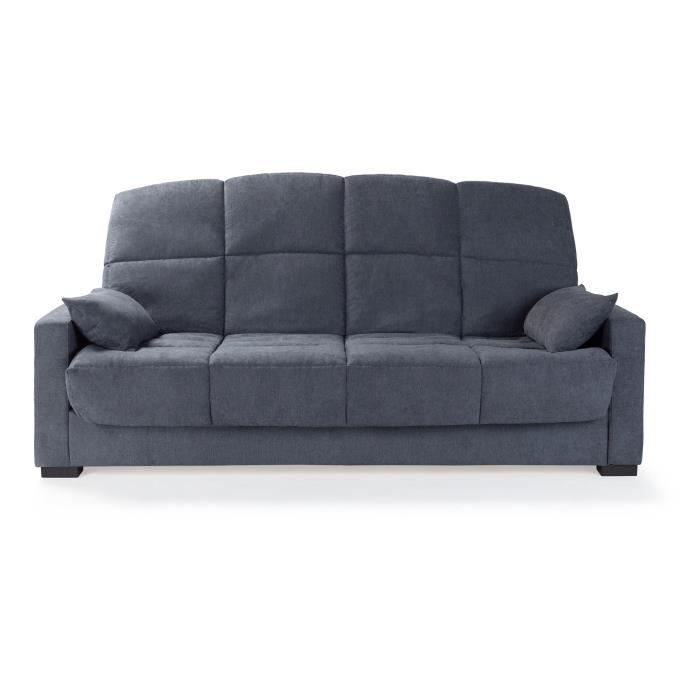 Canapé clic clac 3 places - Gris anthracite - Matelas 14 cm - 130 x 190 cm - MEGAN - Vue supplémentaire 1