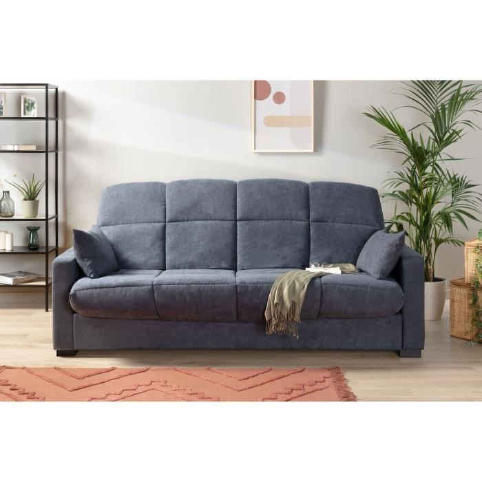 Produit similaire: Canapé clic clac 3 places - Tissu gris - Matelas 17 cm - L223 x P96 x H 103 cm - MEGAN
