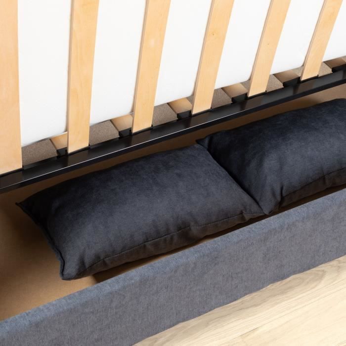 Canapé clic clac 3 places - Tissu gris - Matelas 17 cm - L223 x P96 x H 103 cm - MEGAN - Vue supplémentaire 3