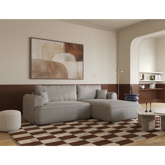 Canapé d'angle - OVO - 260 cm - avec fonction de couchage en forme de L - grėge - côté droit