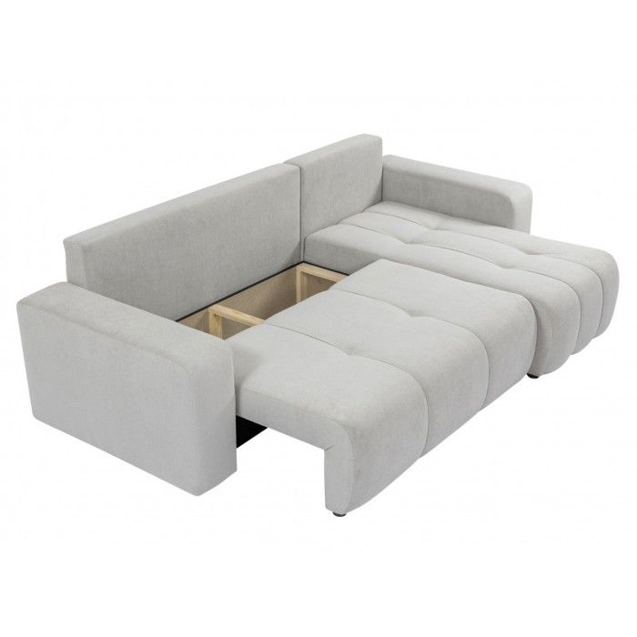 Canapé d'angle convertible LARIA en tissu anti tâche hydrophobe doux au toucher - Vue supplémentaire 2