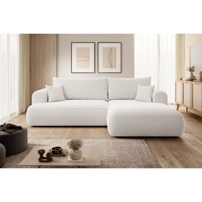 Produit similaire: Canapé d'angle - OVO - avec fonction de couchage en forme de L - crème - avec coffre en boucle côté droit