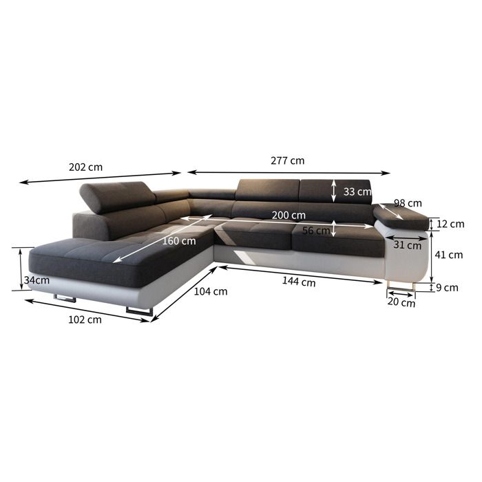 Selva - Canapé d'angle convertible droit 5 places velours beige - Vue supplémentaire 3
