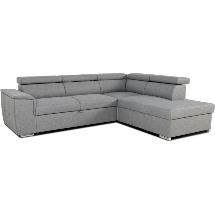 Canapé Daytona angle 5 places tissu gris - Vue supplémentaire 1