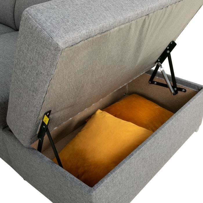 Canapé Daytona angle 5 places tissu gris - Vue supplémentaire 3