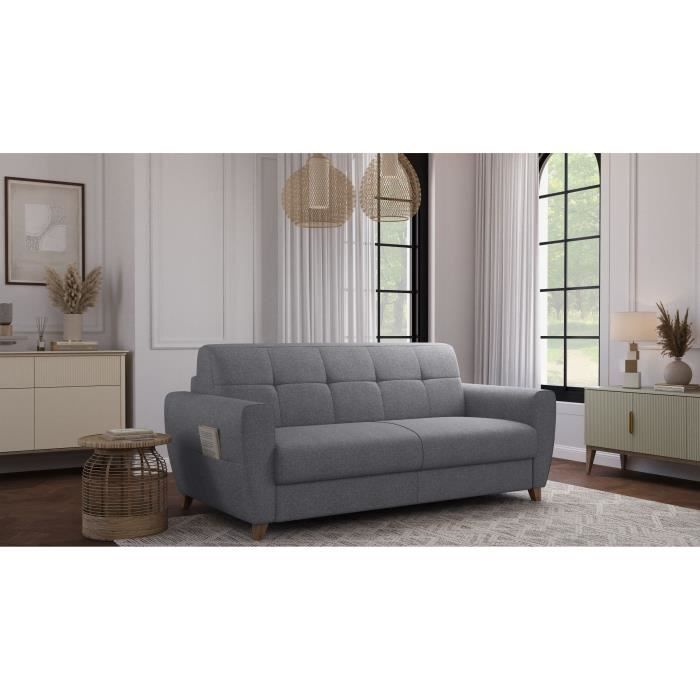 Produit similaire: Canapé convertible express 3 places SKY - Tissu Gris - matelas 14cm - 192 x 100 x 88 cm