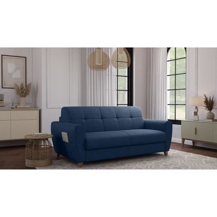 Produit similaire: Canapé convertible express 3 places SKY - Tissu Bleu - matelas 14cm - 192 x 100 x 88 cm