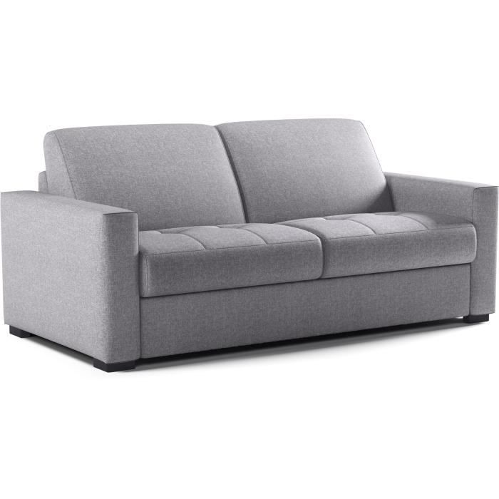 Canapé convertible express - MARIUS - Tissu Gris clair - matelas 14cm - 190 x 100 x 87 cm - Vue supplémentaire 1