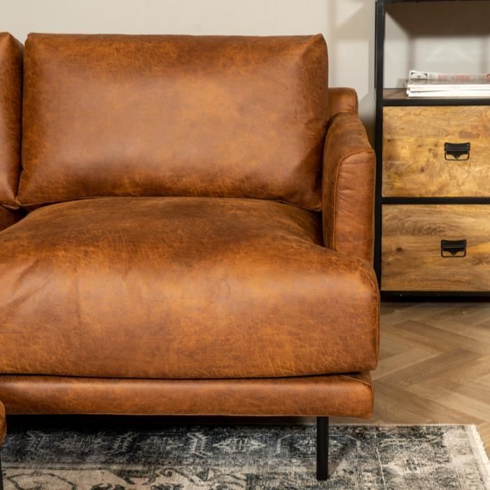 Livin24  Canapé en cuir Denver 2,5 places cognac - Vue supplémentaire 2