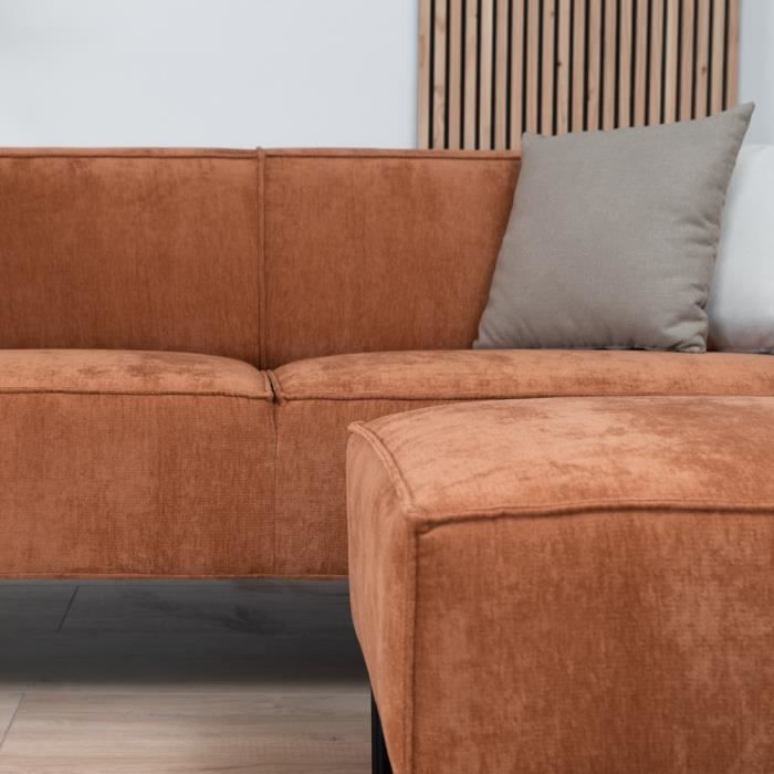 Canapé Kansas terracotta mélange - Livin24 - 3 places - Orange - Avec accoudoirs - Tissu/polyester/viscose - Vue supplémentaire 1