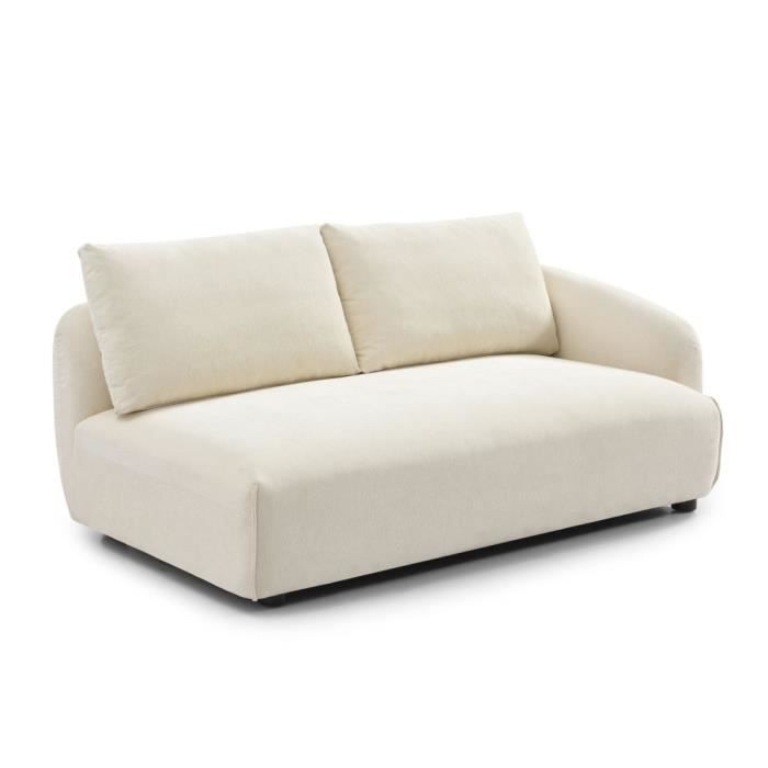 Livin24  Canapé d'angle gauche scandinave Isa chenille blanc cassé - Vue supplémentaire 1
