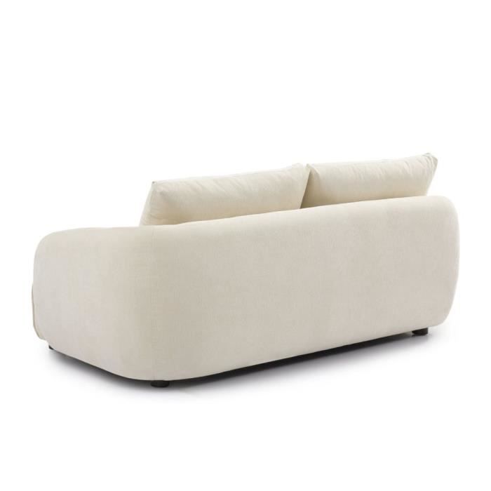 Livin24  Canapé d'angle gauche scandinave Isa chenille blanc cassé - Vue supplémentaire 2