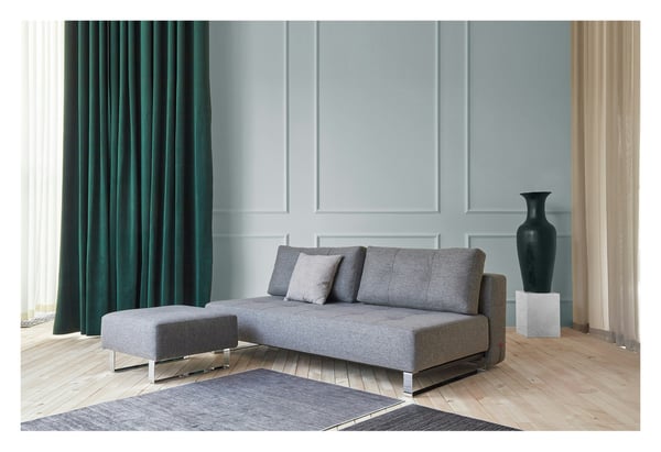 Supremax - Canapé convertible tissu gris