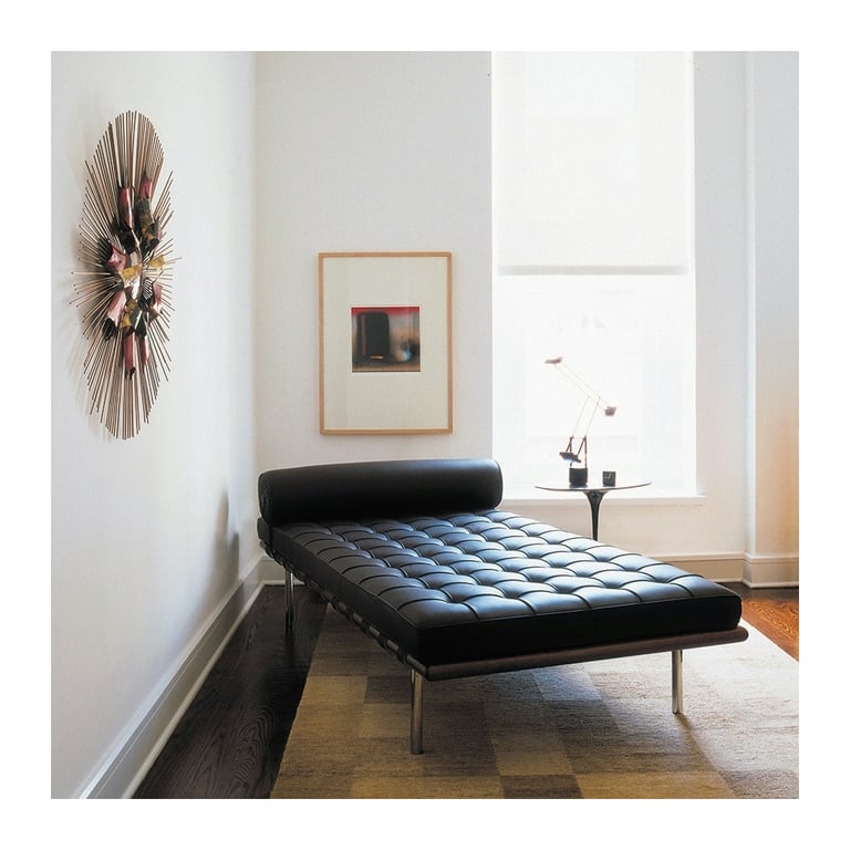 Knoll International Chaise longue Mies van der Rohe Barcelona - relax - Volo Black - noir