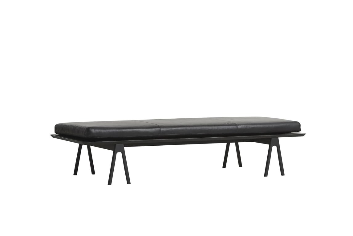 Level - Canapé méridienne cuir noir - Vue supplémentaire 1