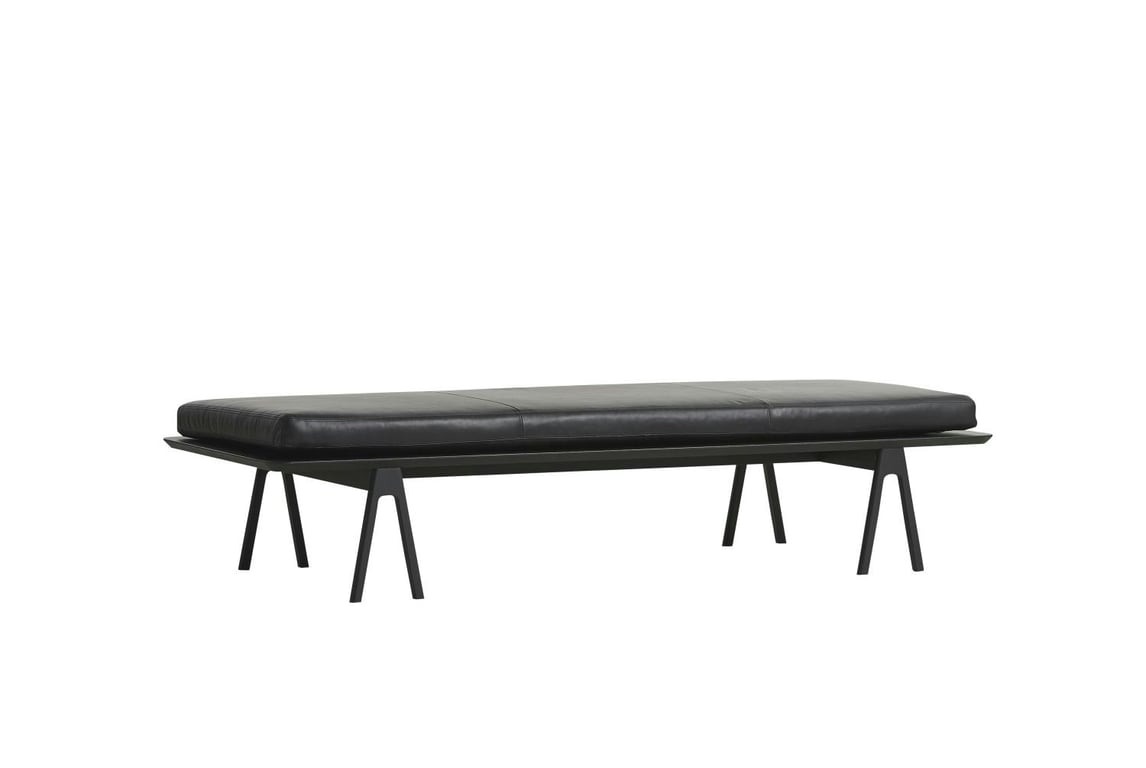 Level - Canapé méridienne cuir noir - Vue supplémentaire 2