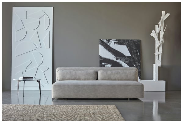 Yonata - Canapé convertible 3 places tissu beige