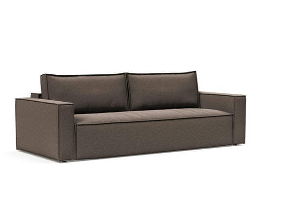 Newilla - Canapé convertible 3 places tissu marron
