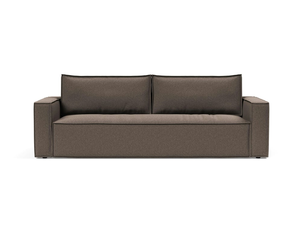 Newilla - Canapé convertible 3 places tissu marron - Vue supplémentaire 1
