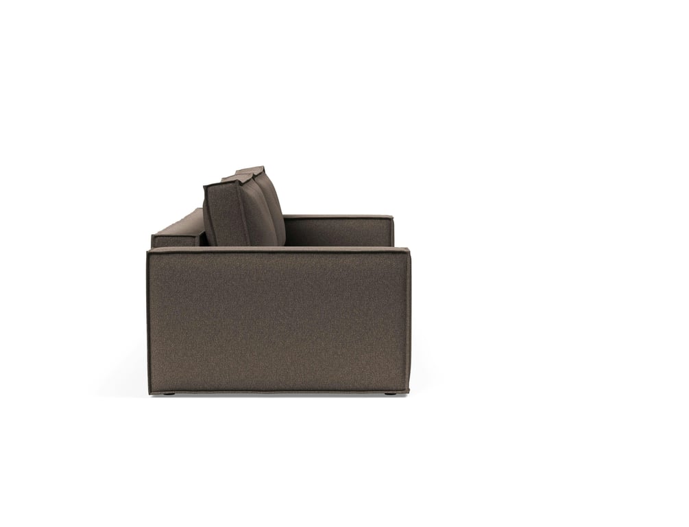 Newilla - Canapé convertible 3 places tissu marron - Vue supplémentaire 2