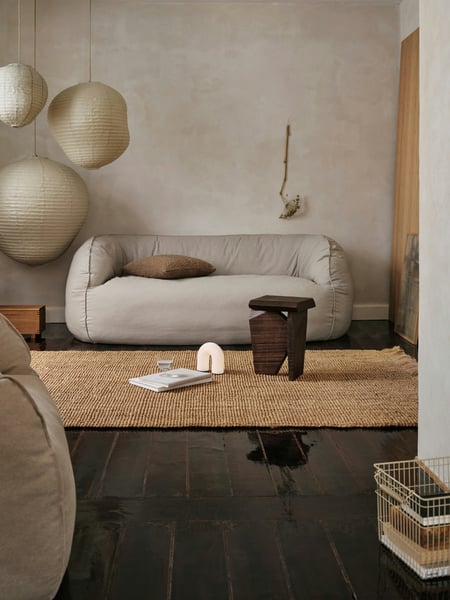 Nesten - Canapé 2 places tissu beige