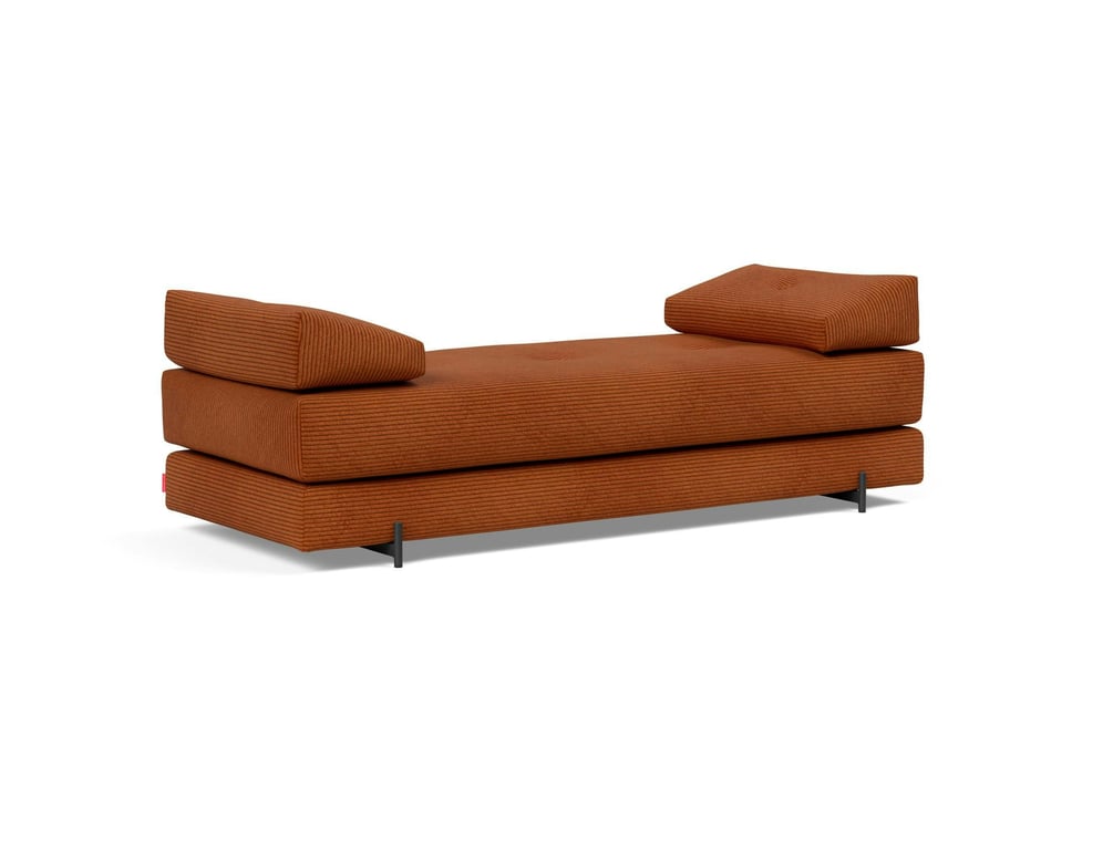 Sigmund Indu - Canapé convertible 3 places velours côtelé orange - Vue supplémentaire 1