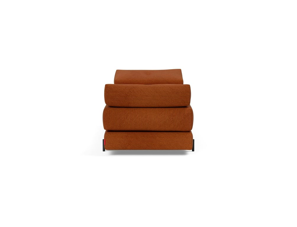 Sigmund Indu - Canapé convertible 3 places velours côtelé orange - Vue supplémentaire 2