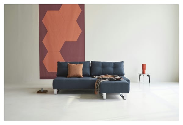 Supremax Deluxe Excess - Canapé convertible 3 places tissu bleu