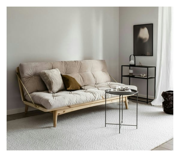 Folk - Canapé convertible tissu blanc