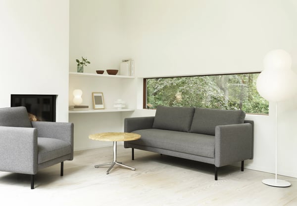 Rar - Canapé 2 places tissu gris
