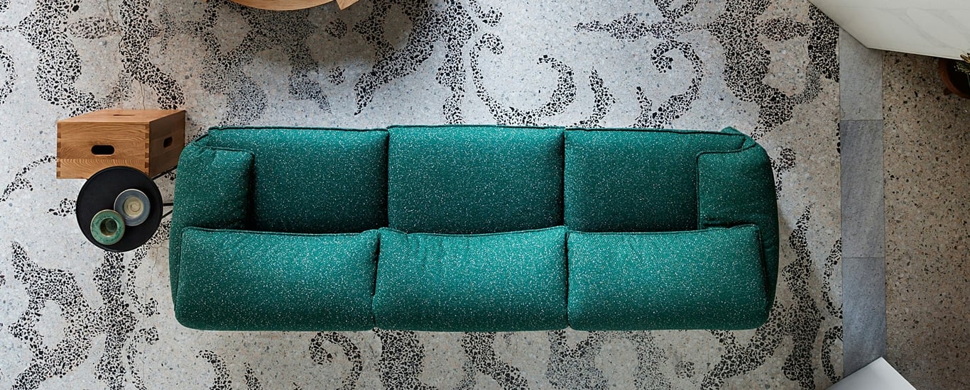 Maralunga 40 - Canapé 3 places tissu vert - Vue supplémentaire 1