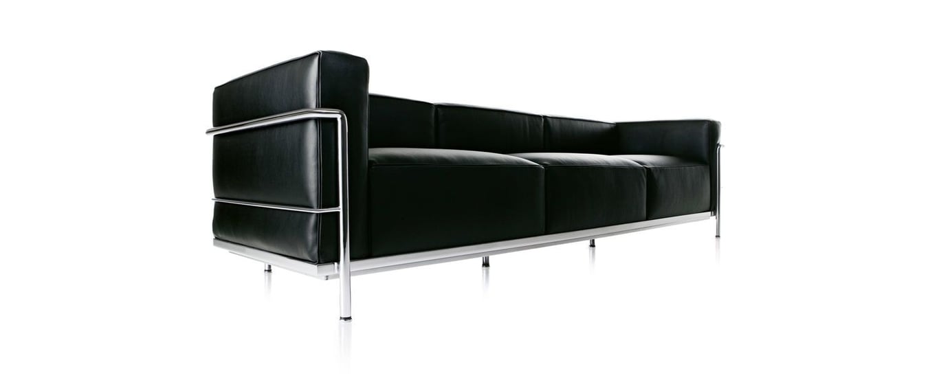 LC3 Grand Confort - Canapé 3 places cuir noir - Vue supplémentaire 2