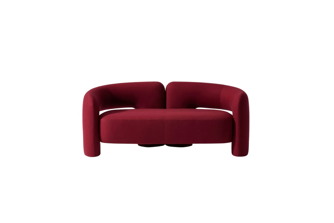 Dudet - Canapé 2 places velours rouge - Vue supplémentaire 1