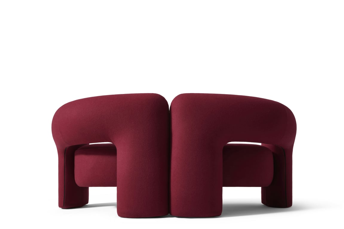 Dudet - Canapé 2 places velours rouge - Vue supplémentaire 2