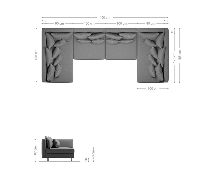 Canapé Clovis XL anthracite - Vue supplémentaire 2