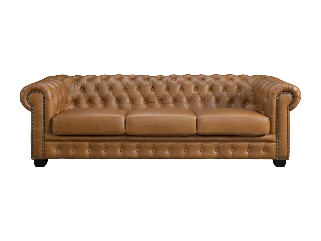 Brenton - Canapé chesterfield 4 places 100% cuir de buffle vintage - Vue supplémentaire 1